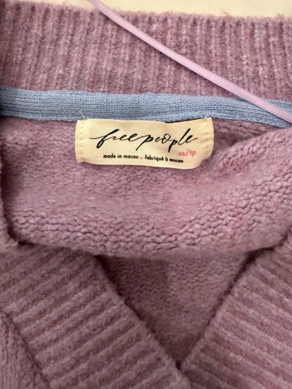 NEW Free People Cool of the Night Cardigan Lilac Purple Size XS [jb] - Picture 7 of 8